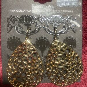 Gold Plated Teardrop Earrings